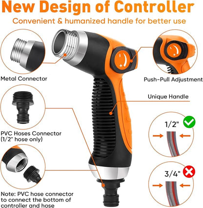 16 IN 1 Car Wash Foam Gun, Foam Cannon,Adjustable Hose Wash Sprayer with 2.5 to 6 Bars Foam Blaster,Wash Mitten &Towel,Suitable for Car Cleaning and Garden Use with 1/2” Quick Connector