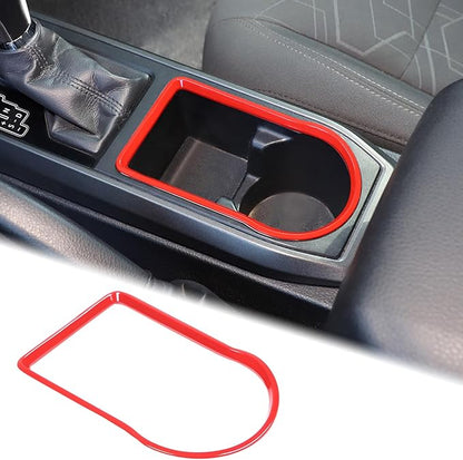 Aunginsy Car Gear Shift Panel Cup Holder Trim Ring Compatible with Toyota Tacoma 2016-2023 Truck Center Console Gear Shifter Cup Holder Panel Decorative Frame Protection Cover ABS Interior Accessories