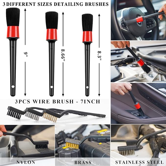 20Pcs Car Cleaning Wash Kit Interior Detailing Cleaner Kit with High Power Handheld Vacuum, Brush Set, Windshield Tool, Duster, Towels, Complete Car Care Tools, Blue
