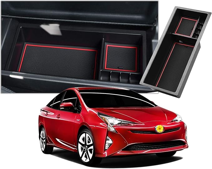 CDEFG Center Console Accessory Organizer for Prius 2016 2017 2018 2019 2020, ABS Material Armrest Box Insert Tray Glove Secondary Storage Box