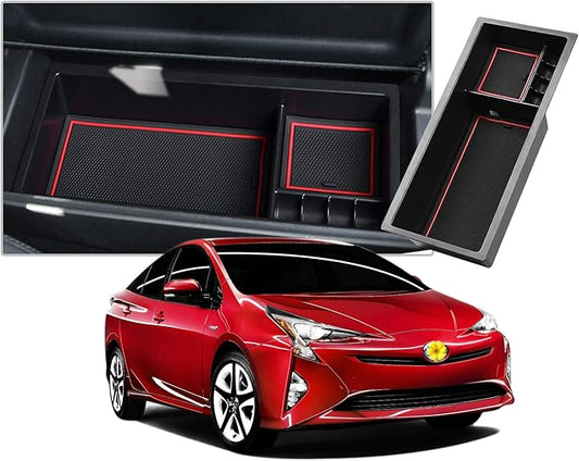 CDEFG Center Console Accessory Organizer for Prius 2016 2017 2018 2019 2020, ABS Material Armrest Box Insert Tray Glove Secondary Storage Box