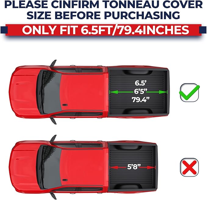 MOSTPLUS Roll-Up Soft Vinyl Truck Bed Tonneau Cover Compatible with 2007-2013 Chevy Chevrolet Silverado/GMC Sierra 1500 | Fleetside 6.5/6.6 FT