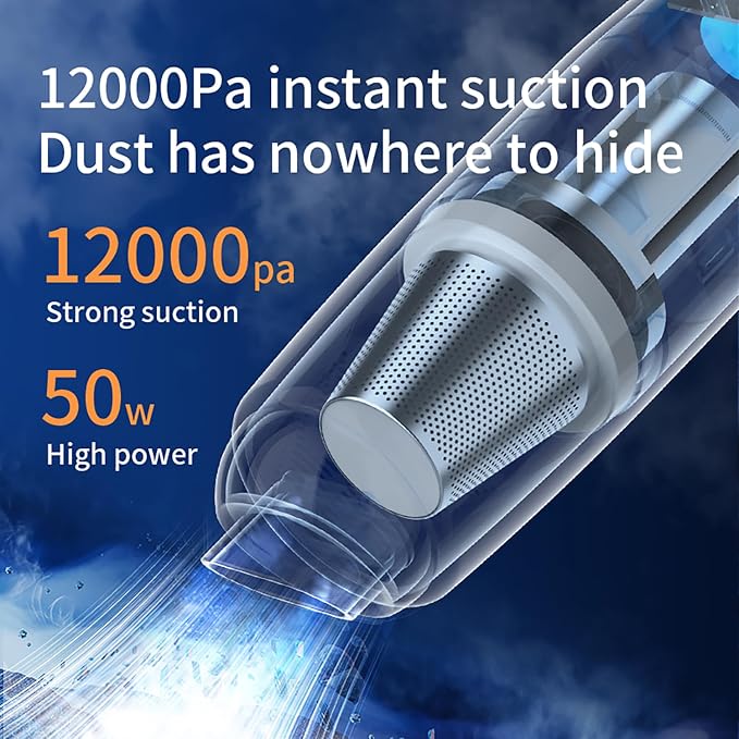 OOYY Car Vacuum Cleaner, 2-in-1 Vacuum Cleaner, Portable mini Cordless Vacuum Cleaner with Blowing and Inflating Functions, Suitable for Home and car use.
