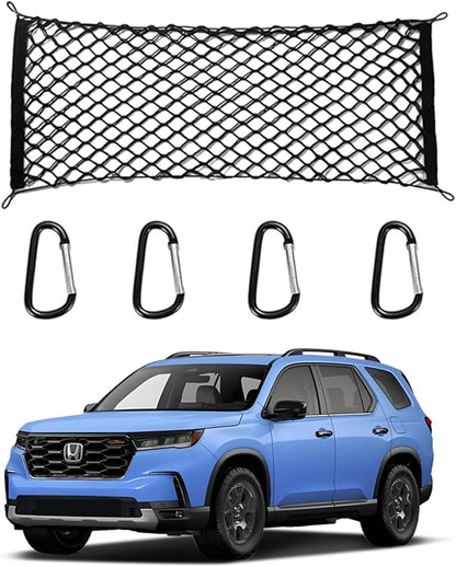 for Honda Pilot Envelope Style Truck Bed Cargo Net - Fits 2013-2024 2025 2026 Pilot Accessories Cargo Net for Pickup Truck Bed - Heavy Duty Carabiners