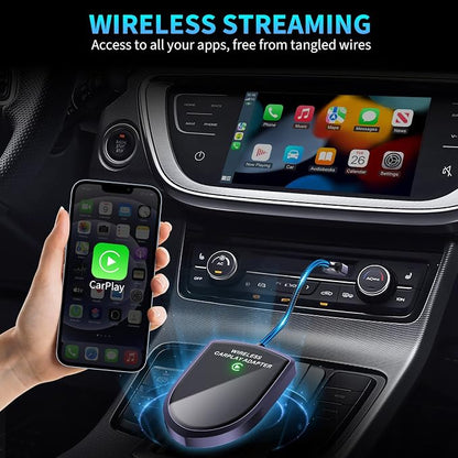 Wireless CarPlay Adapter for Apple iPhone (2025 Upgrade) – Instant Wireless CarPlay, Ultra-Low Latency, Stable Connection, Mini Bluetooth Dongle for iOS 10+ & Cars 2016+, Plug & Play Type-C