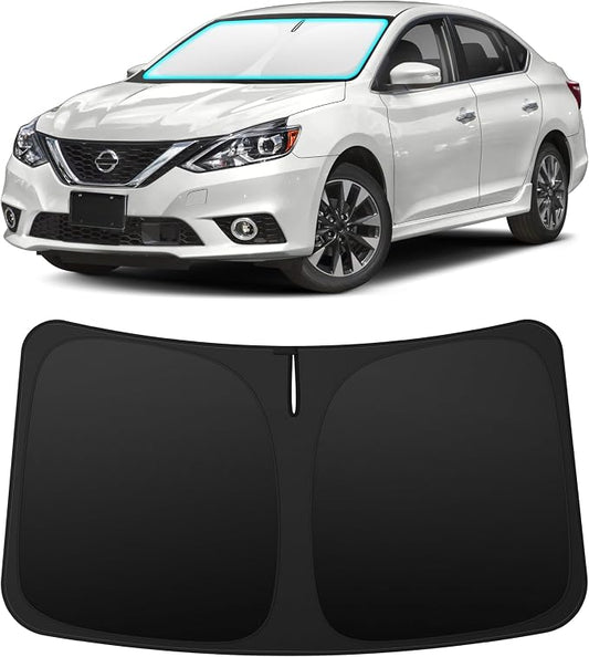 INSAUTO Custom Fit Windshield Sun Shade Accessories for Nissan Sentra 2013-2019, Foldable Front Window Sunshade, UV & Heat Reflector, Keeps Interior Cool, Includes Storage Bag
