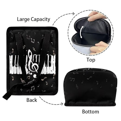 Talayituse Music Note Print Car Trash Can Portable Auto Garbage Bin Multifunctional Vehicle Interior Accessories with Adjustable Straps Universal Fit Truck SUV Sedan