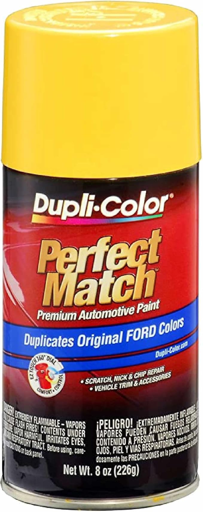 Dupli-Color EBFM03637 Perfect Match Automotive Spray Paint – Ford Chrome Yellow, BZ – 8 oz. Aerosol Can