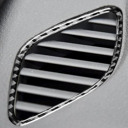 Real Premium Carbon Fiber Sticker Compatible with Audi A3 S3 RS3 8V 2013 2014 2015 2016 2017 2018 2019 Car Dashboard Sides defogging air Vent Decor Auto Interior Accessories Trim Black