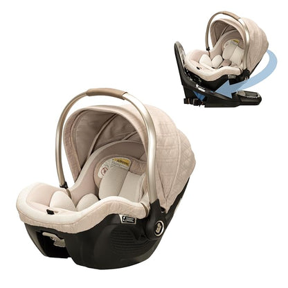 Maxi-Cosi Peri 180 Rotating Infant Car Seat, Baby Car Seat Rotating Carseat, Natural Heritage