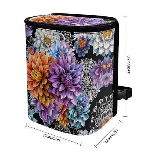 BIGCARJOB Blossom Lotus Car Trash Can Bin for Car Back Seat,Portable Car Trash Bag Hanging,Vehicle Trash Can Automotive Car Garbage Cans Auto Accessories