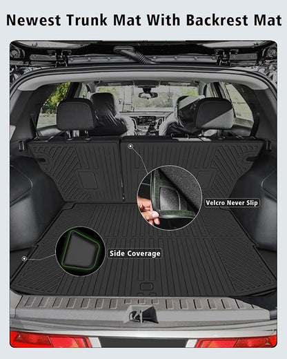 Floor Mats Custom Fit for Chevy Trailblazer FWD 2021-2025 2026 Trunk Mat with Backrest Mat All Weather TPE Cargo Liner Full Set for Chevrolet Trailblazer Accessories,Black (Upper Cargo Floor Mat)