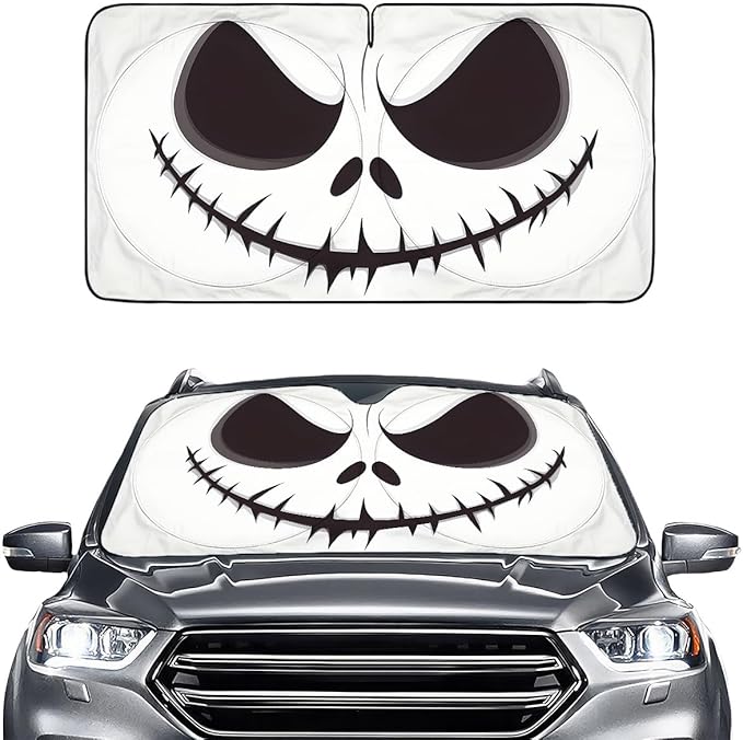 GENANY Funny Windshield Sun Shade for Sedan SUV Truck (55x29 Inches), Automobile Sunshade, Protector Blocks UV, Car Accessories, Christmas Car Decor