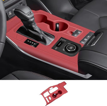Temmis Center Console Silicone Organizer with Cup Holder for Toyota Highlander 2020-2022 (Gasoline & Hybrid), Full-Wrap Center Consel Electrostatic adsorption Cover for Highlander-Red