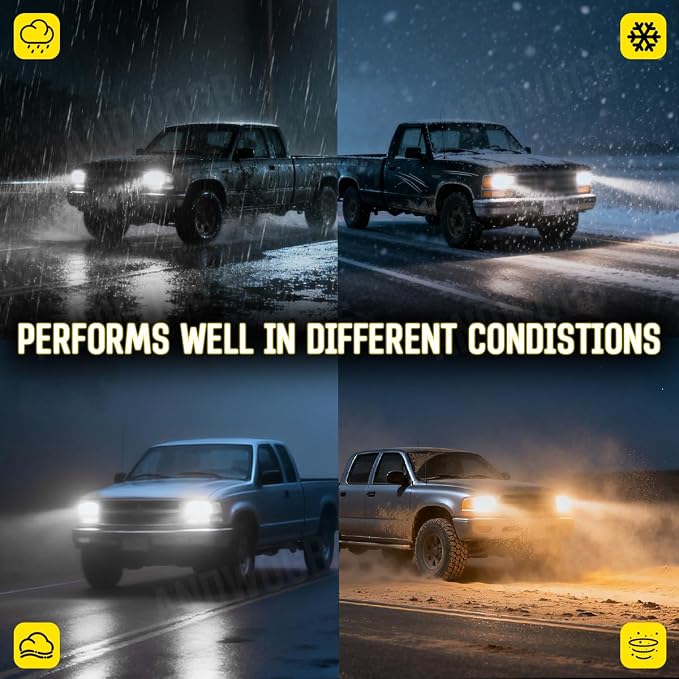 Lights Compatible for Chevrolet S10 Light Bulbs High Low Beam, Years: 1998 1999 2000 2001 2002 2003 2004, 48000 Lumens 800% Brightness, Pack of 4