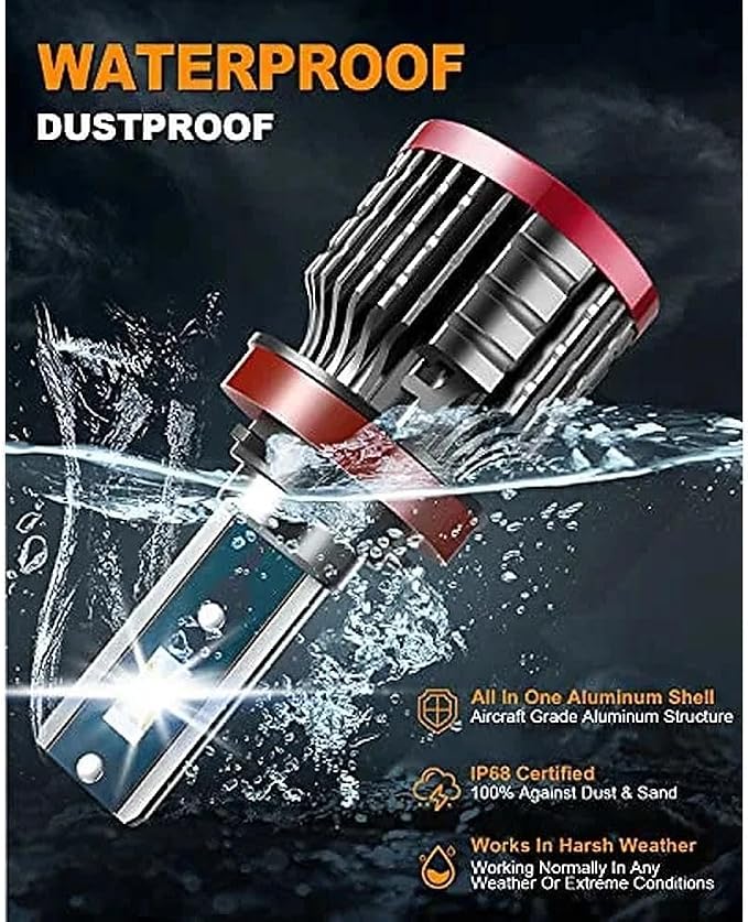 H11/H9/H8 Light Bulb, 16000LM Super Brighter, Plug and Play,6500K Cool White H11 Off Road Light or Fog Light Bulbs Pack of 2