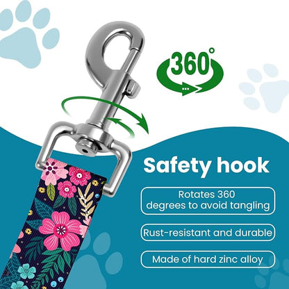 Adjustable pet cat and Dog car seat Belt，The Lanyard is Flexible and Adjustable from 20 to 33 inches (Floral)