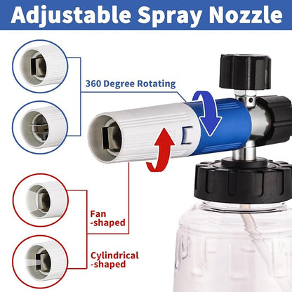 Foam Cannon for Pressure Washer with Dual Connector Accessory, FENG PAI Dual Lance Soap Cannon, Double Tip Soap Attachment for Foam Blaster, 1/4" Quick Connect, 3600 PSI
