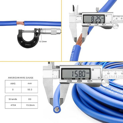 Recoil RCK0D True 1/0 Gauge Car Audio Dual Amplifiers CCA Wiring Installation Kits with OFC RCA Cable