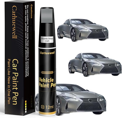 (1J7) Atomic Silver Touch Up Paint Compatible with Lexus, Exact Match Car Paint Pen Automotive Scratch Repair Remover Kit Quick & Easy Solution for Vehicle Chips and Nicks