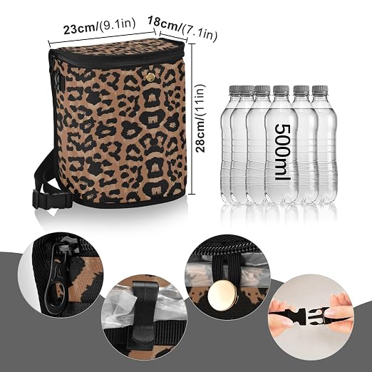senya Car Trash Can Car Garbage Can Car Waste Basket,Cheeteh Leopard Print Leak-Proof Car Trash Bin, Car Trash Hanging Car Accessories Interior Car Organizer Bag