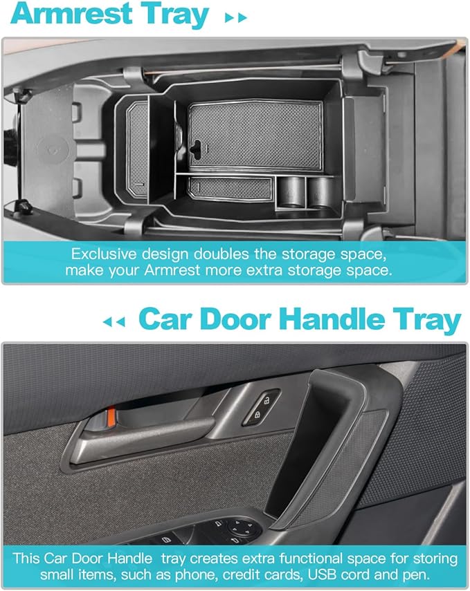 CDEFG 5PCS 2023 2024 2025 2026 CX-50 Center Console Organizer Tray for 2023-2026 Mazda CX-50 Accessories Console Armrest Tray Side Door Trash Container Storage Box Door Handle Pocket Insert Trays