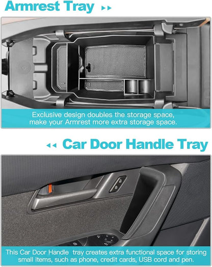 CDEFG 5PCS 2023 2024 2025 2026 CX-50 Center Console Organizer Tray for 2023-2026 Mazda CX-50 Accessories Console Armrest Tray Side Door Trash Container Storage Box Door Handle Pocket Insert Trays