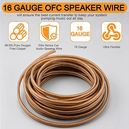 0 Gauge Amp Wiring Kit 3000W Complete Amplifier Installation Kit with Bass Control Knob for Car Audio Subwoofer System