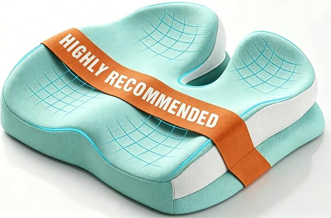 Seat Cushions for Office Chairs Wheelchair Cushion for Long Sitting Back Pain，Memory Foam Seat Car Computer Desk Chair Cushion，Coccyx Cushion for Tailbone Pain Relief Cushion Office Chair Green