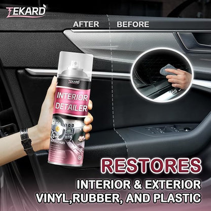 Car Interior Cleaner, Leather Cleaner, 15 oz. Large-Capacity Interior Detailer in Iron Can, Wheel Cleaner, Suitable for Cleaning Rubber, Plastic, and Leather Surfaces Inside Vehicles (1 Bottle)
