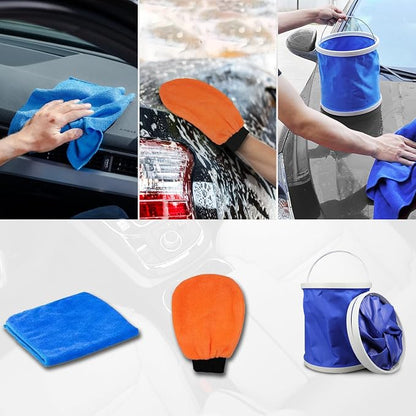 Seal Skin Covers 6pcs Car Wash Kit, Complete Car Wash Bucket Set with Brush, Microfiber Cloth Car Washing Accessories - Car Cleaning Supplies Kit - Ideal for Car Washing Kit & Motorcycle Wash