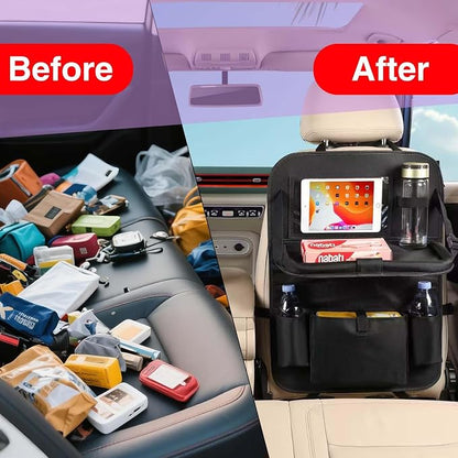 Car BackSeat Organizer,2 Pack for Kids Car Organizer Kick Mats Kick Mats Back Seat Protector with Touch Screen Tablet Holder, for Kids, Car Travel Accessories, (2PACK)