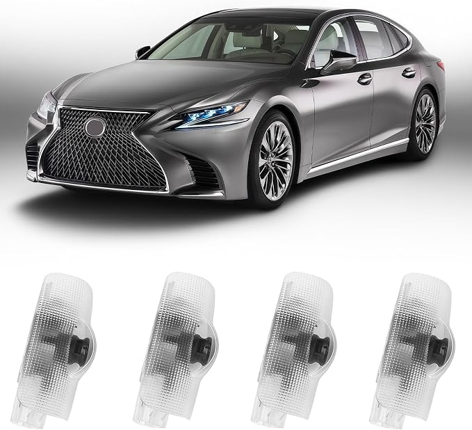 4pcs Car Door Lights Logo Projector, F-Sport Logo Compatible with LS/ES/is/LX/RX/GS/GX/RC/UX, No Fade HD LED Car Welcome Projector Lights, 3D Ghost Shadow Puddle Light(for F-Sport)