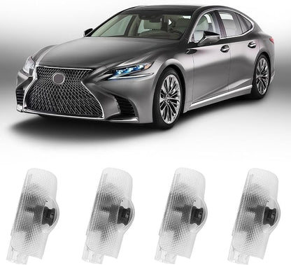 4pcs Car Door Lights Logo Projector, F-Sport Logo Compatible with LS/ES/is/LX/RX/GS/GX/RC/UX, No Fade HD LED Car Welcome Projector Lights, 3D Ghost Shadow Puddle Light(for F-Sport)