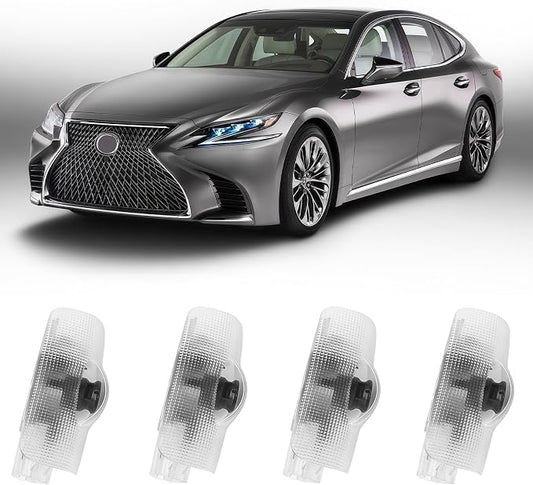 4pcs Car Door Lights Logo Projector, F-Sport Logo Compatible with LS/ES/is/LX/RX/GS/GX/RC/UX, No Fade HD LED Car Welcome Projector Lights, 3D Ghost Shadow Puddle Light(for F-Sport)