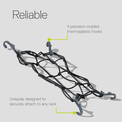 Small Cargo Net by Delta Cycle - Expandable Bungee Net with Hooks Stretches to 22" x 22" - Bike Cargo Net Keeps Your Gear Tightly in Place for Bikes & Kayaks