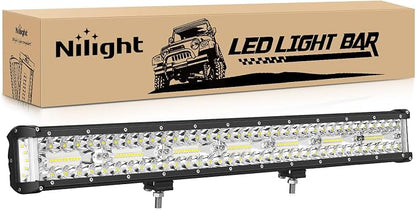 Nilight Side Shooter Light Bar 20 Inch Triple Row Spot Flood Combo Work Off-Road Lighting on Truck SUV ATV UTV