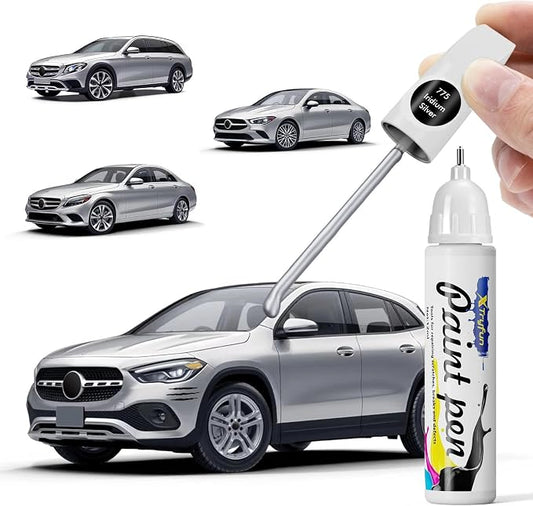 775 Iridium Silver Touch Up Paint Compatible with Mercedes Benz, DIY Car Paint Scratch Repair, Quick & Easy Fix Automotive Scratch Repair for C/CLA/CLE/G/GLA/GLB/GLC/E/EQB/S