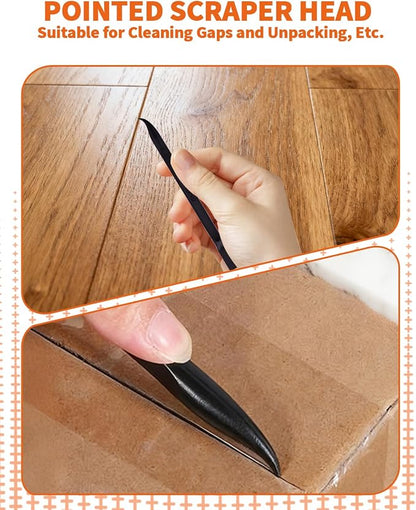 15 PCS Carbon Fiber Plastic Scrapers Tool, Non-Scratch Scraper Tool for Tight Spaces, Multi-Purpose Label Scraper Pen-Shaped, for Car Cleaning Supplies, Kitchen, Crevices, Stains (Black)