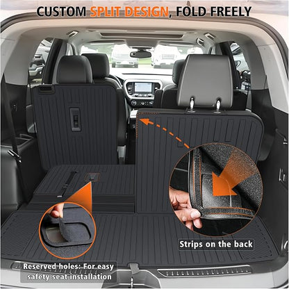 All Weather Car Floor Mats Cargo Liner with Backrest Mat for GMC Acadia 2017-2023 (Only Fit 6 Seats), TPE Rubber Liners Full Set with Door Sill Protectors Automotive Mats for 2023 Acadia Accessories
