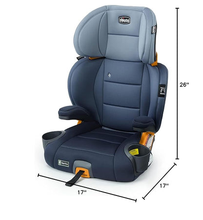 Chicco KidFit ClearTex Plus 2-in-1 Belt-Positioning Booster Car Seat, Backless and High Back Booster Seat, for Children Aged 4 Years and up and 40-100 lbs., Reef/Navy