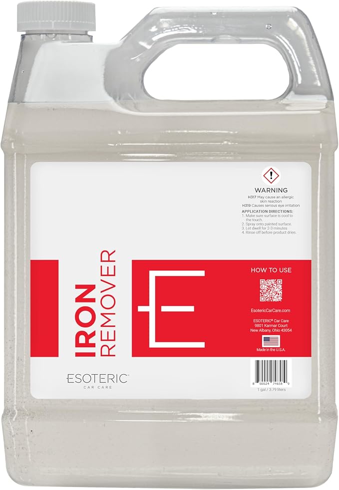 ESOTERIC Iron Remover Decontamination Spray 1 Gallon, Easy to Use, Iron Remover Car Detailing Supplies, Activates Red, Low Odor, Removes Iron Brake Fallout, Perfect for Your Car Detailing Kit