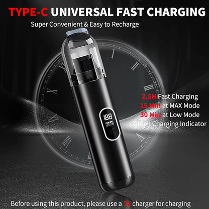 Handheld Car Vacuum Portable Cordless, 2 in 1 Handheld Vacuum Cleaner 18000PA High Power Air Blower,2 Speed Mini Hand Held Vacuum Rechargeable for Home, Car, Office, Pet Hair