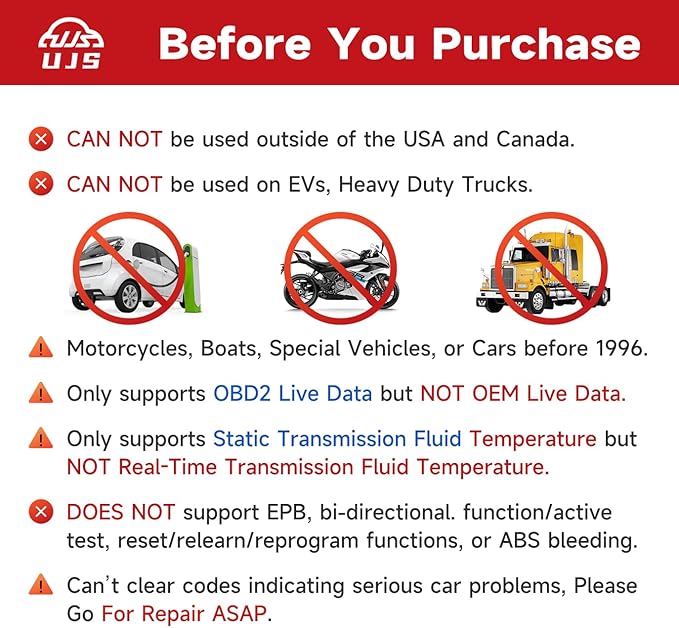 2026 Enhanced Universal OBD2 Scanner, Check Engine Code Reader - 65000+ Fault Codes, Live Data, I/M Readiness, Battery Voltage Check, Read & Clear Error Codes for All OBDII Protocol Car 1996+(Red)