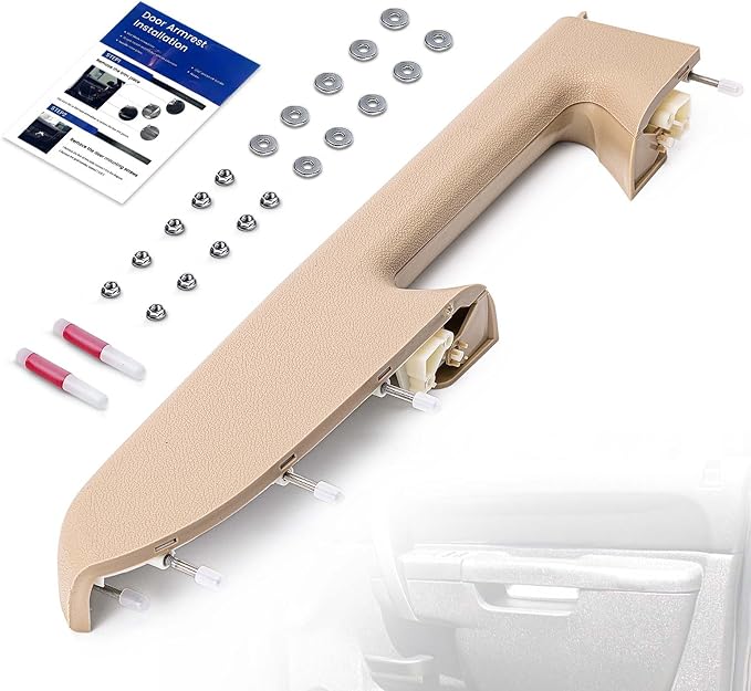 22818472 Front Right Passenger Side Armrest Repair Kit Fit for Chevy Silverado 1500 2500HD 3500HD 2010-2014 For GMC Sierra 1500 2500 HD 3500 HD 2010-2014 Door Panel with Release Handle Below Armrest