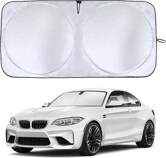 Econour 2026 Upgraded Car Windshield Sun Shade with Innovative No Light Pass High Coverage Technology, Foldable Window Sunshade for Car, Interior Cooling Accessory