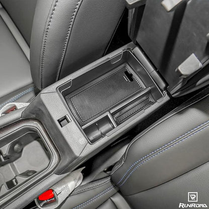 RUNROAD Center Console Organizer Tray Compatible with Jeep Compass 2022 2023 2024 2025 Accessories, Armrest Tray Secondary Storage Box Insert Console Organizer Card Container, Black (NOT For Ltd)