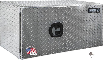Buyers Products 1702240 Diamond Tread Aluminum Underbody Truck Box with Barn Door, 24 x 24 x 48 Inch