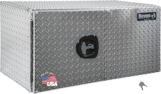 Buyers Products 1702240 Diamond Tread Aluminum Underbody Truck Box with Barn Door, 24 x 24 x 48 Inch