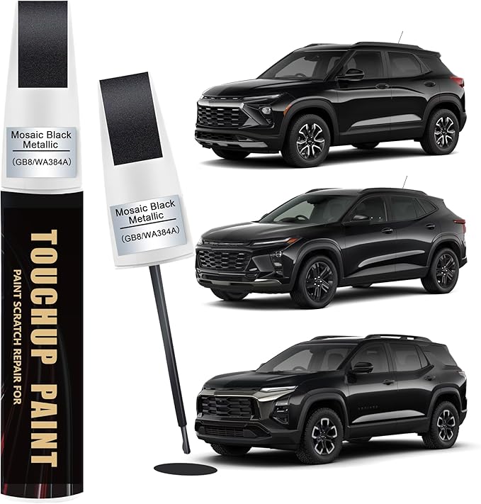 Mosaic Black Metallic(GB8/WA384A) Car Paint Touch Up Pen for Chevy, 2-In-1 Color Accurate Touch Up Car Scratch Repair Paint Exact Match Chevy Series Automotive Scratch Remover for Nicks & Chips Repair